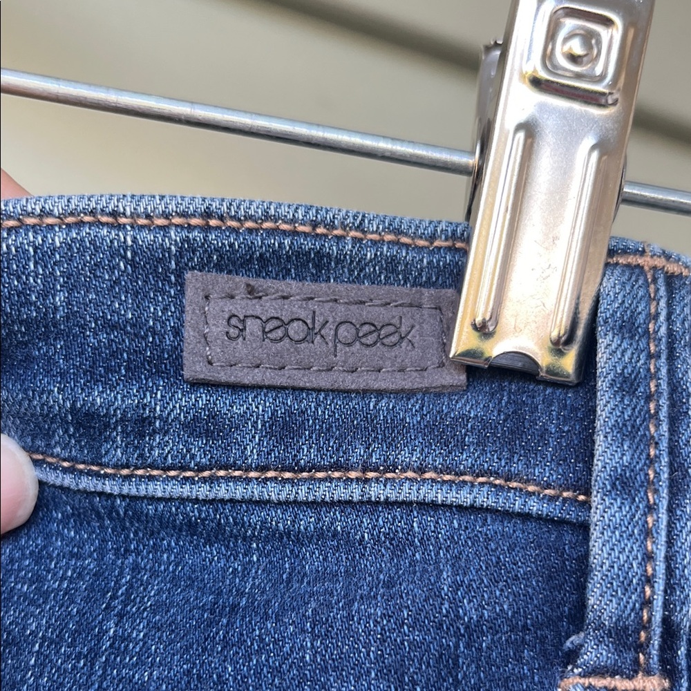 Like new Sneak Peek Indigo Straight Leg mid rise Jeans with Side Stripe - Picture 10 of 16